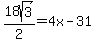 18sqrt%283%29%2F2+=+4x-31+