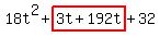 18t%5E2%2Bhighlight%283t%2B192t%29%2B32