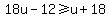 18u-12%3E=u%2B18