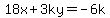 18x%2B3ky=-6k