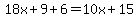 18x%2B9%2B6=10x%2B15