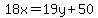 18x=19y%2B50