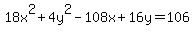 18x%5E2%2B4y%5E2-108x%2B16y=106