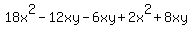 18x%5E2-12xy-6xy%2B2x%5E2%2B8xy
