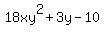 18xy%5E2%2B3y-10