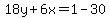 18y%2B6x=1-30