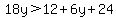 18y%3E12%2B6y%2B24