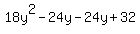 18y%5E2-24y-24y%2B32