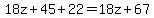 18z%2B45%2B22=18z%2B67