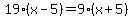 19%28x-5%29=9%28x%2B5%29