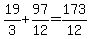 19%2F3%2B97%2F12=173%2F12