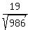 19%2Fsqrt%28986%29
