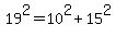 19%5E2=10%5E2%2B15%5E2