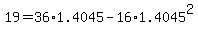 19+=+36%2A1.4045+-+16%2A1.4045%5E2