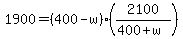 1900=%28400-w%29%282100%2F%28400%2Bw%29%29