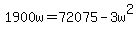 1900w=72075-3w%5E2