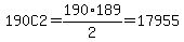 190C2+=+190%2A189%2F2=+17955