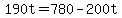 190t+=+780+-+200t