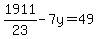 1911%2F23-7y=49
