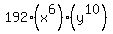192+%28x%5E6%29+%28y%5E10%29