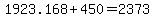 1923.168%2B450=+2373