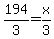 194%2F3=x%2F3