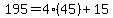 195=4%2845%29%2B15
