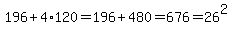 196%2B4%2A120=196%2B480=676=26%5E2