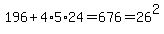 196%2B4%2A5%2A24=676=26%5E2