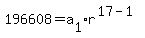 196608=a%5B1%5D%2Ar%5E%2817-1%29