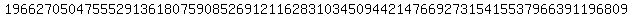 196627050475552913618075908526912116283103450944214766927315415537966391196809