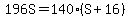 196S=140%28S%2B16%29