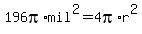 196pi%2Amil%5E2=4pi%2Ar%5E2