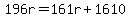 196r=161r%2B1610