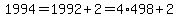 1994=1992%2B2=4%2A498%2B2