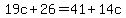 19c%2B26=41%2B14c