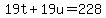 19t%2B19u=228
