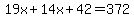 19x%2B14x%2B42=372