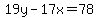 19y-17x=78