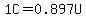 1C=0.897U