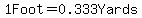 1Foot+=+0.333Yards