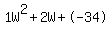 1W%5E2%2B2W%2B-34