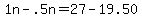 1n-.5n=27-19.50