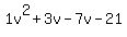1v%5E2%2B3v-7v-21