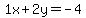 1x%2B2y=-4
