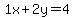 1x%2B2y=4
