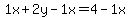 1x%2B2y-1x=4-1x