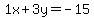 1x%2B3y=-15