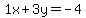 1x%2B3y=-4
