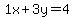 1x%2B3y=4